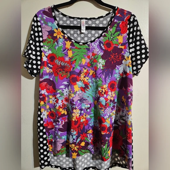 LuLaRoe Womens Multicolor Floral Blouse - Picture 3 of 4